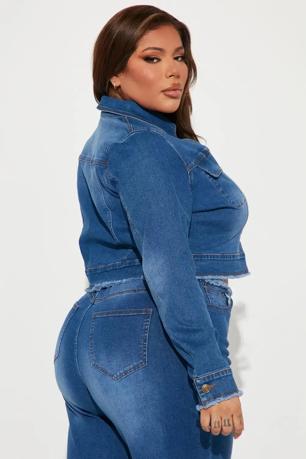 Superficial Cut-Off Denim Jacket - Dark Wash