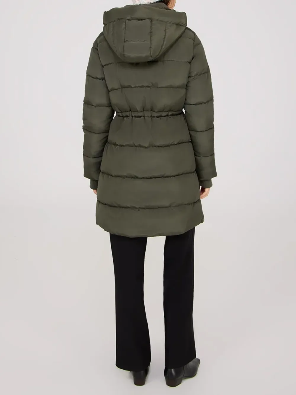 Drawstring Waist Puffer Jacket