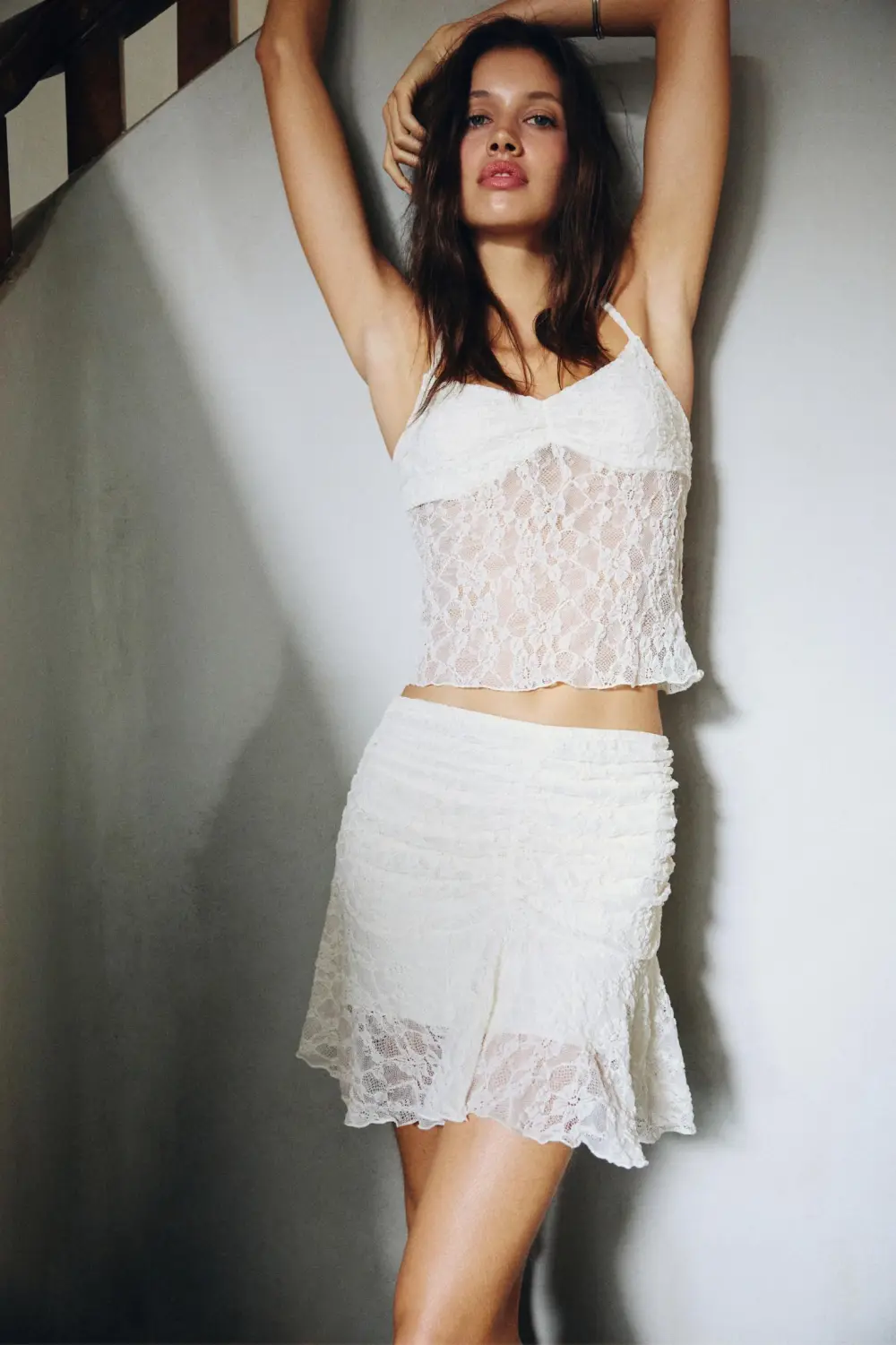 Lace top with straps