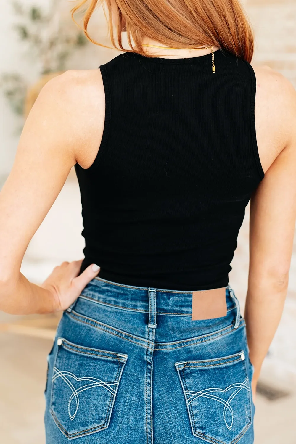 Basic Versatile Simple Daily Black Tank Tops
