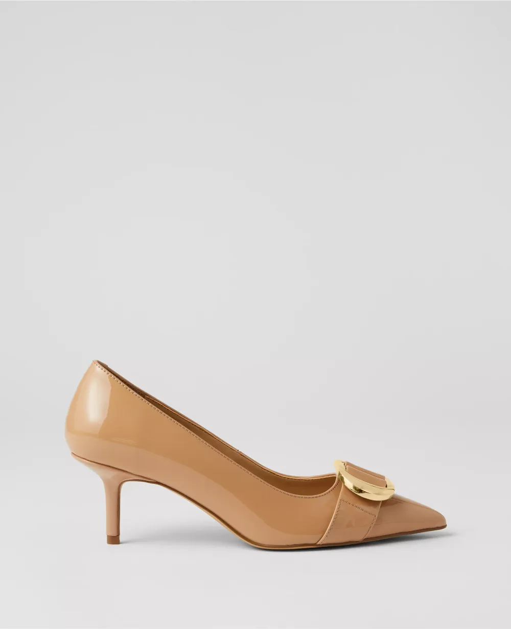 Pointy Toe Patent Buckle Pumps