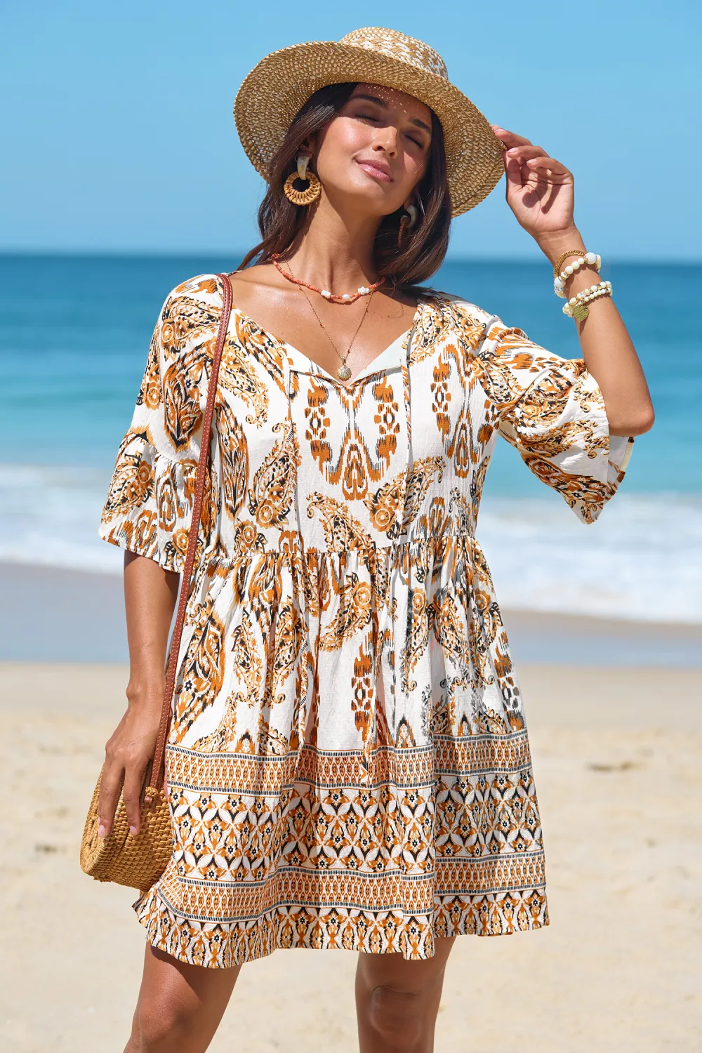 Fields of Boho Ornate Mini Dress