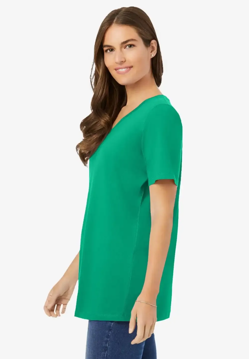 Perfect Short-Sleeve V-Neck Tee