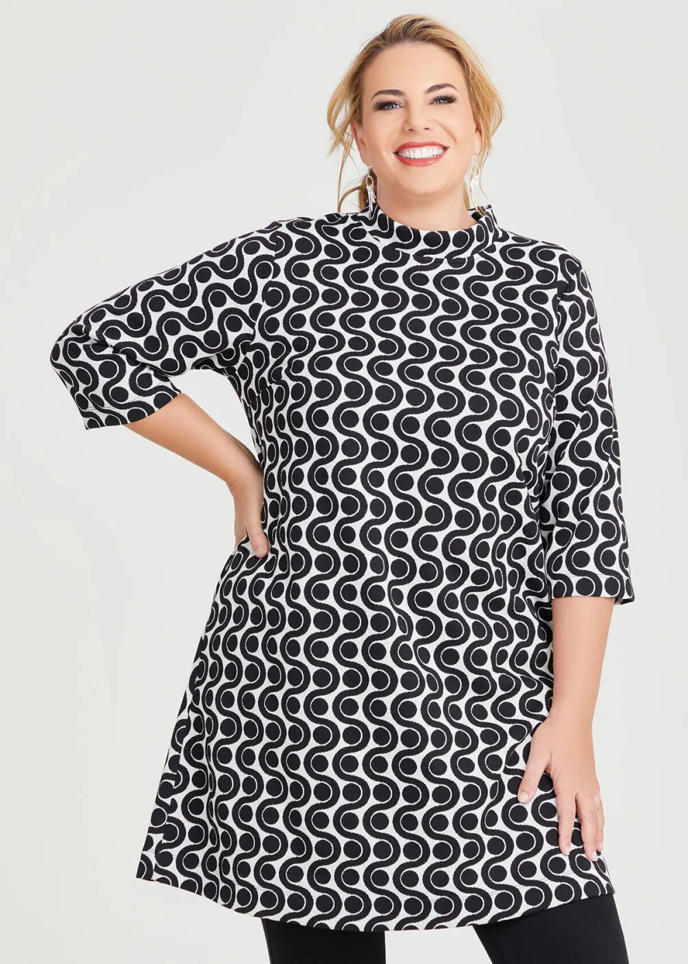 Stretch Geo Pull On Dress