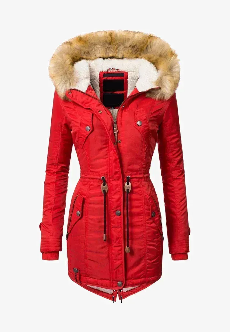 Women's padded parka coat black