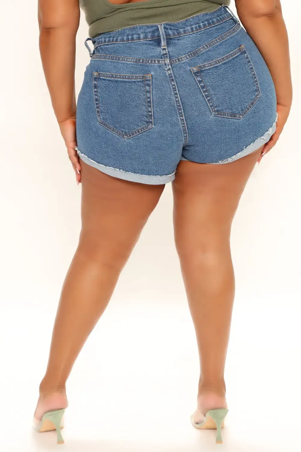 What A Throwback Cheeky Stretch Denim Shorts - Dark Denim
