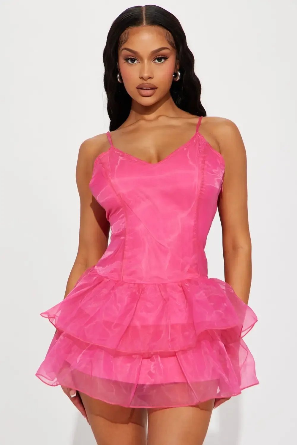 Chloe Ruffle Mini Dress - Pink
