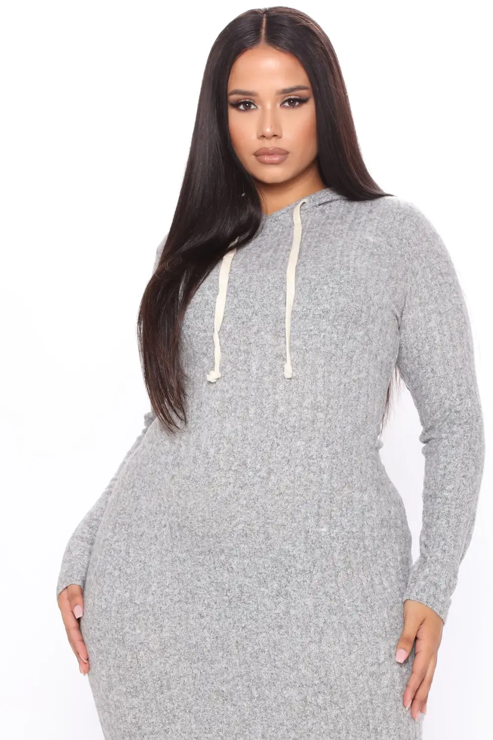 Play By Play Hoodie Dress - Heather Grey