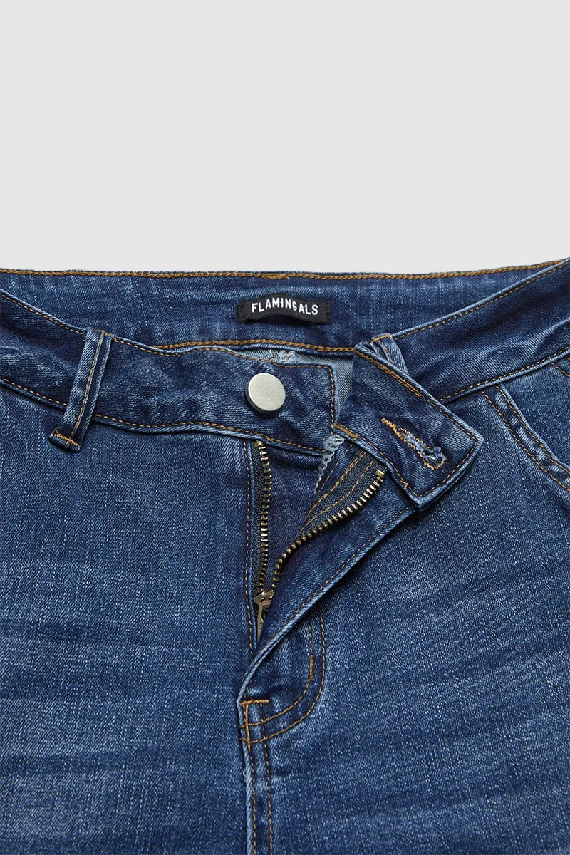 Wash Stretchy High Waist Straight Leg Jeans