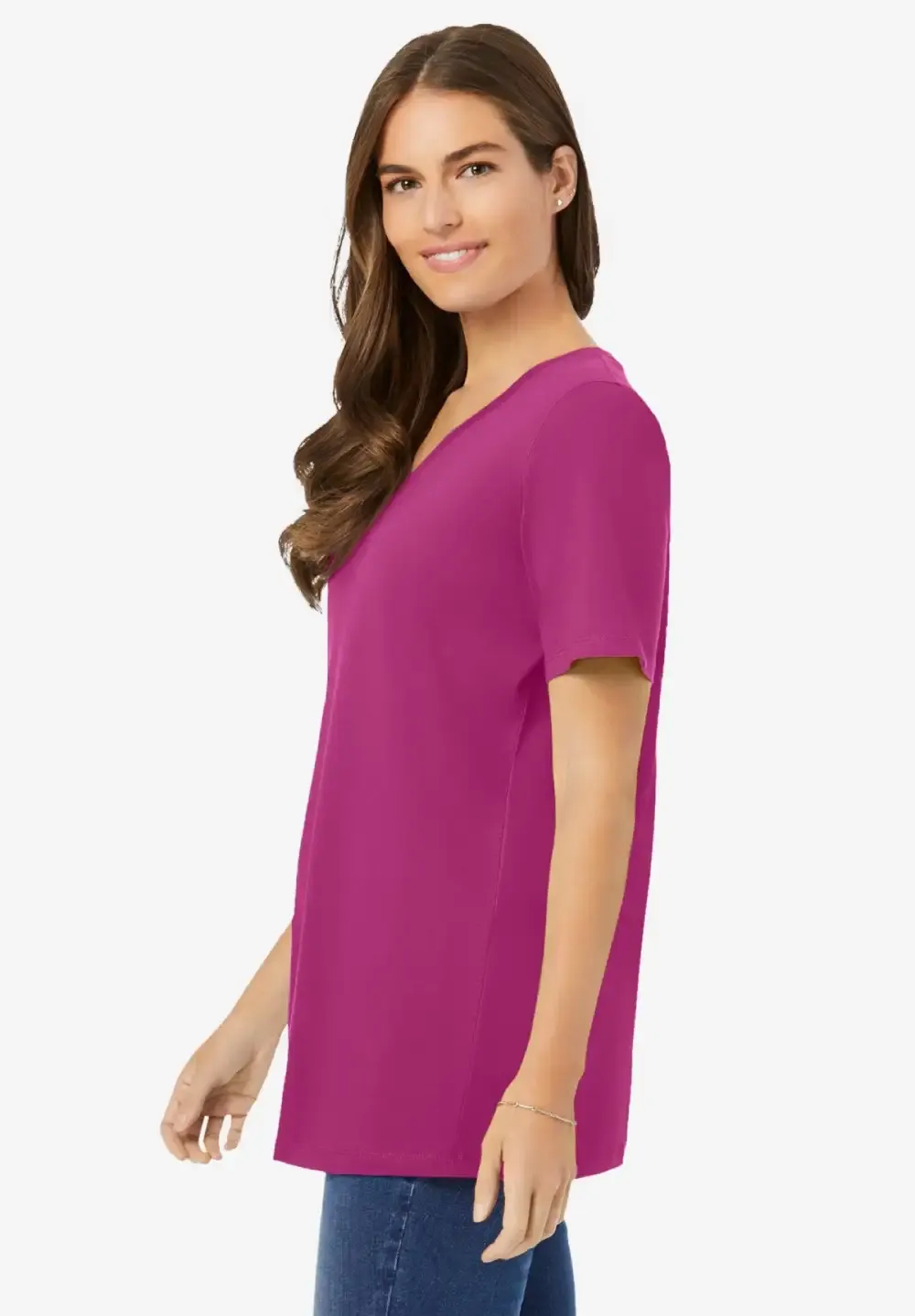 Perfect Short-Sleeve V-Neck Tee