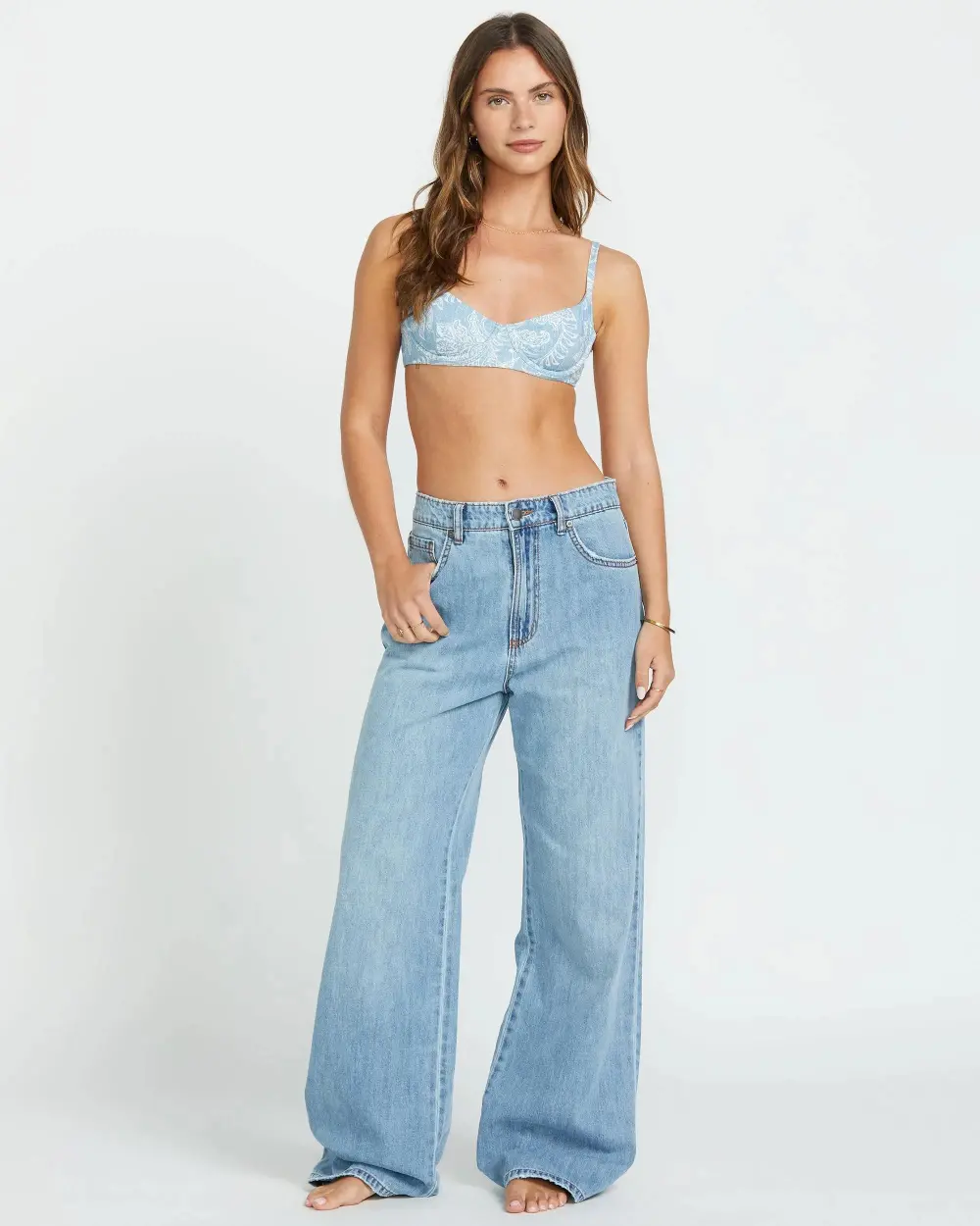 Washed By The Sun Denim Pants - Coastal Blue