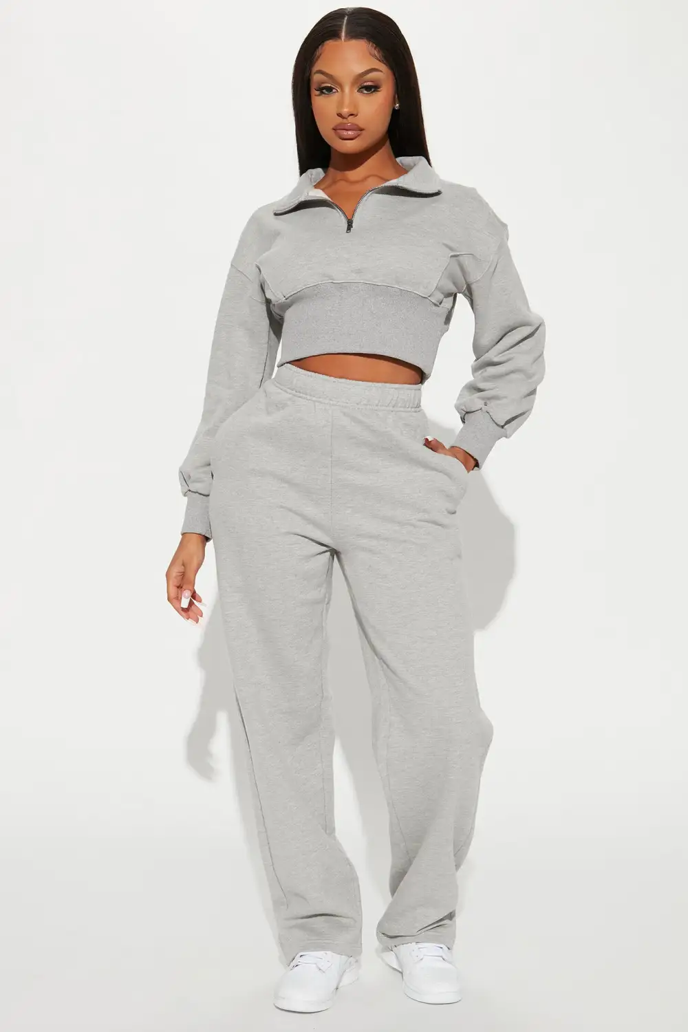 Its Always Casual Pant Set - Grey