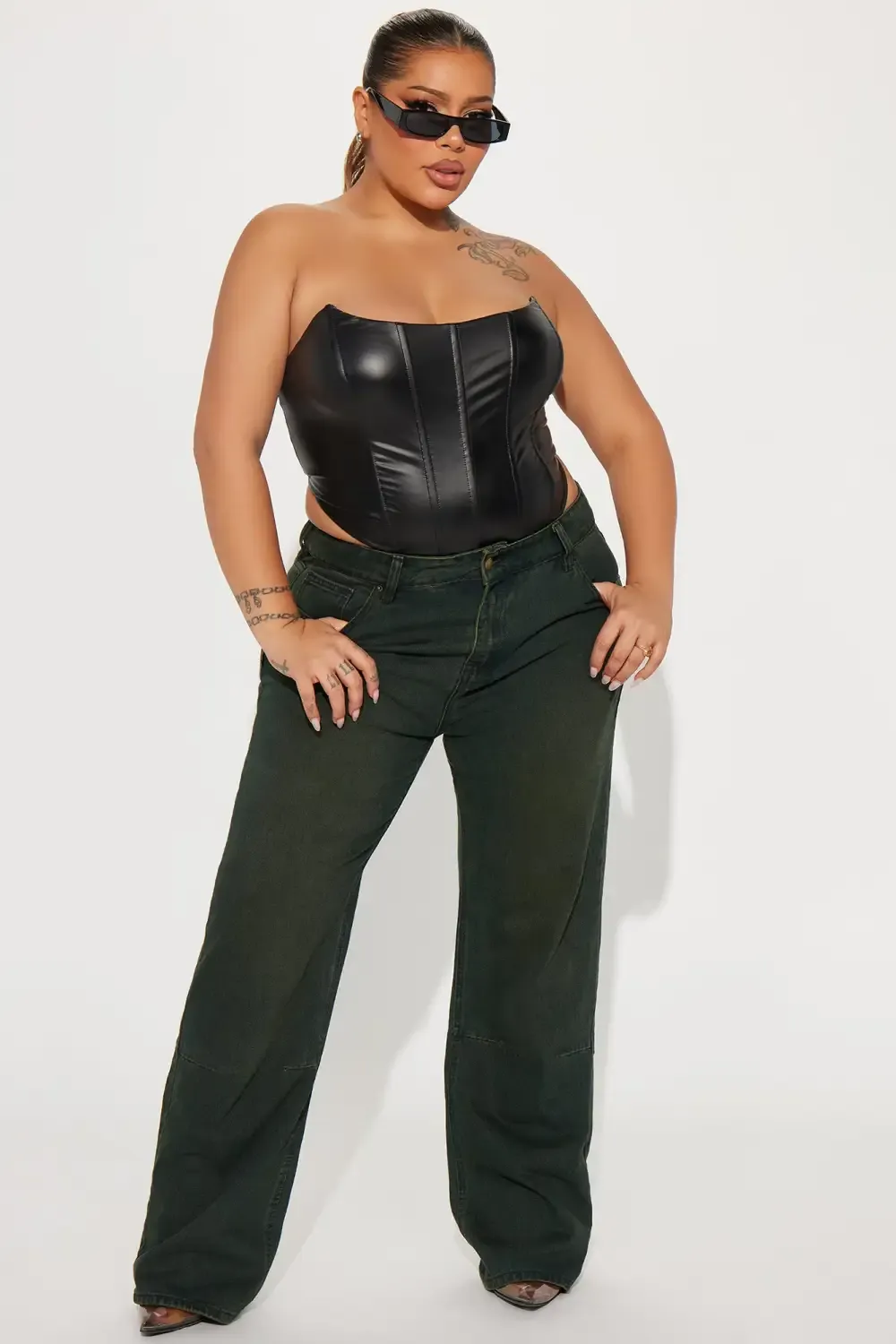 Most Delightful Baggy Jeans - Olive