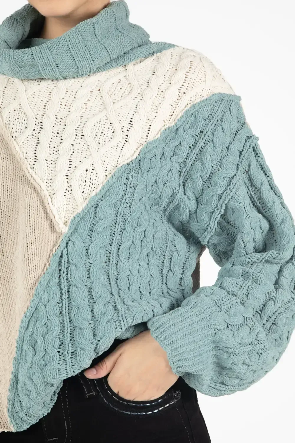 Mixed Colorblock  Sweater