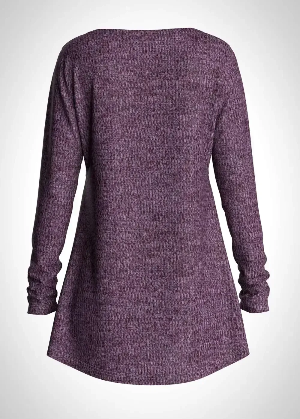 V Neck Long Sleeve Purple T Shirt