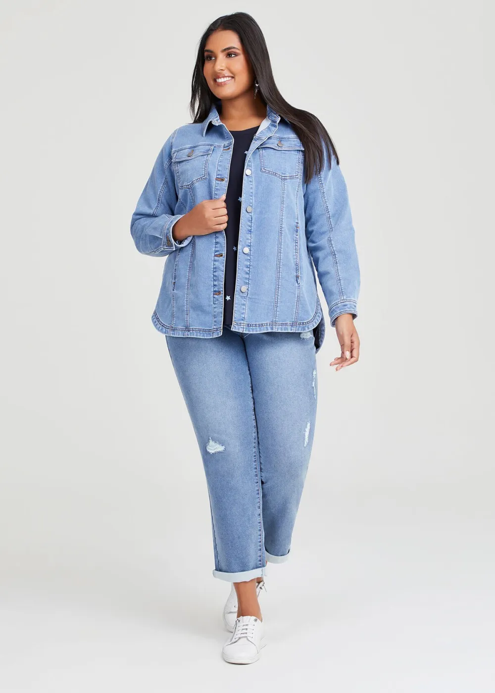 Cotton Ripped Boyfriend Jean