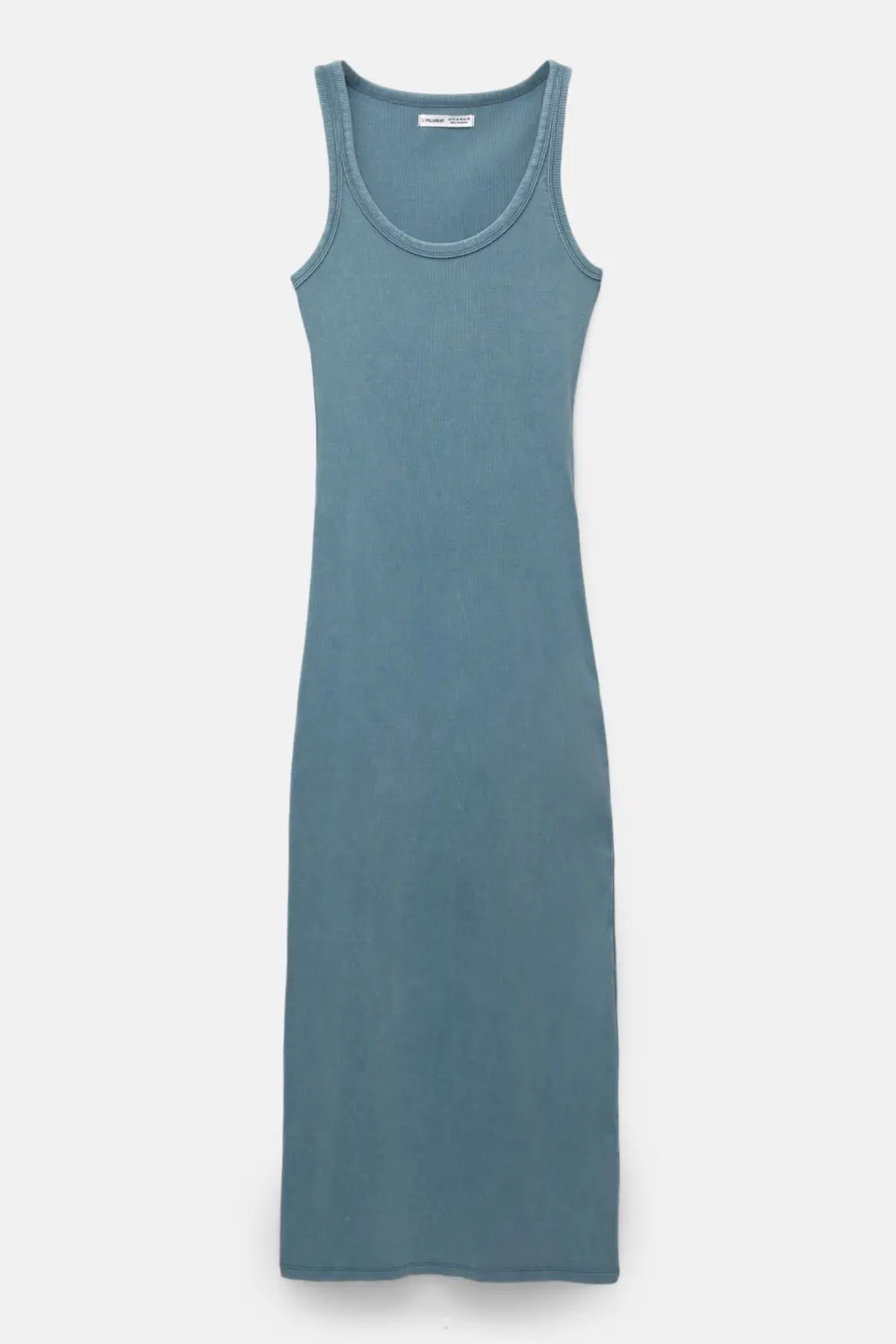 Vestido midi tirantes canalé