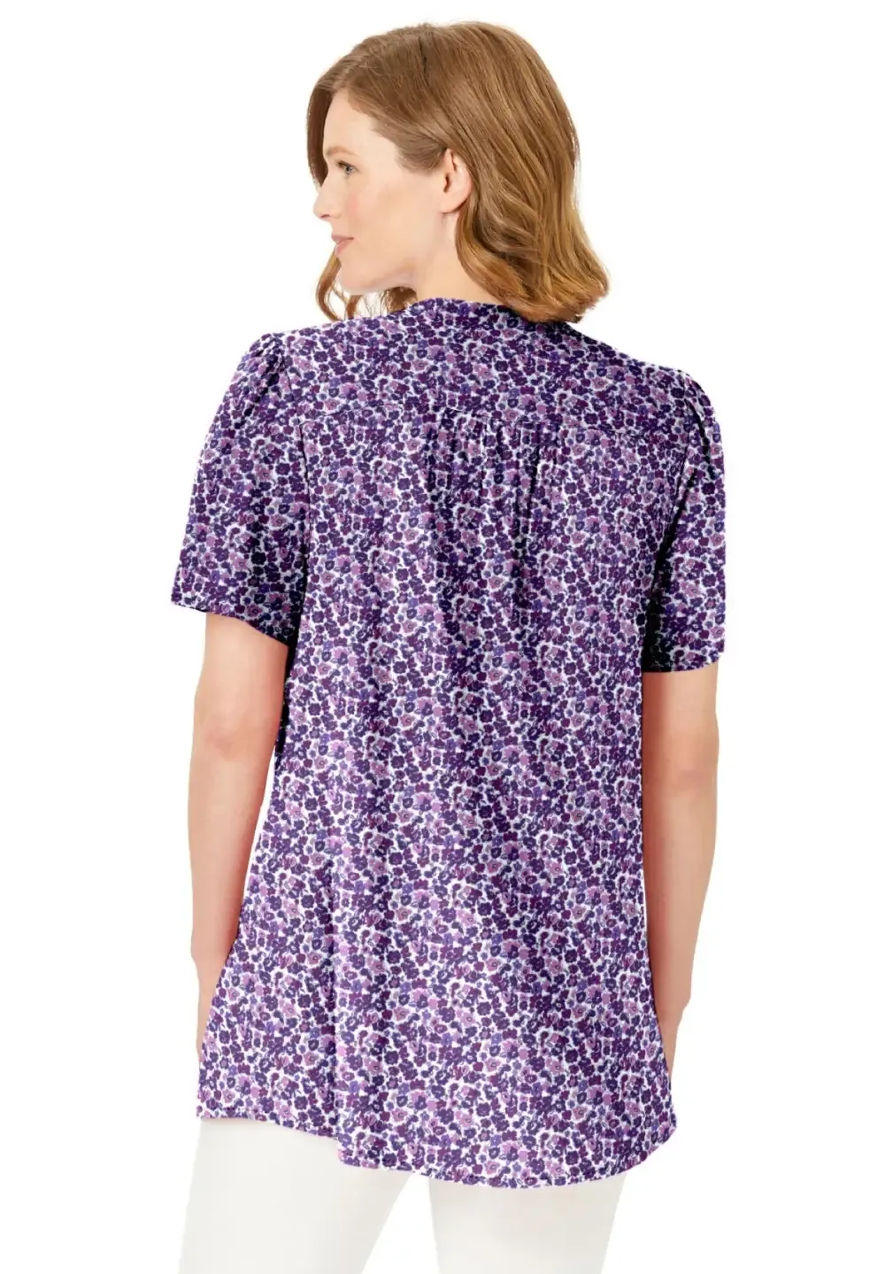 Pintucked Half-Button Tunic