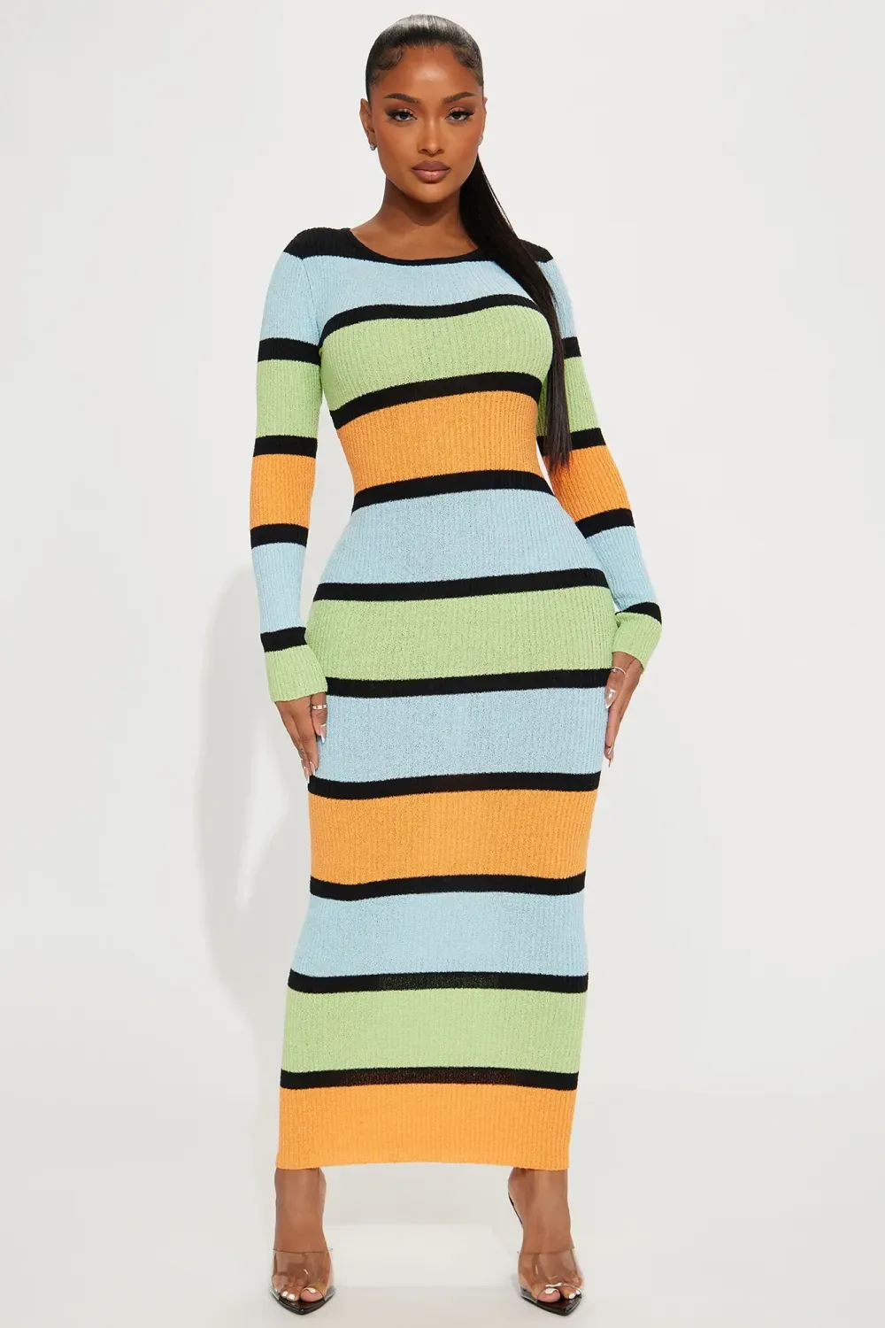 Chelsea Sweater Maxi Dress - Blue/combo