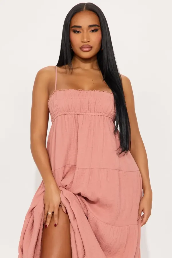 Heidi Flowy Maxi Dress - Marsala