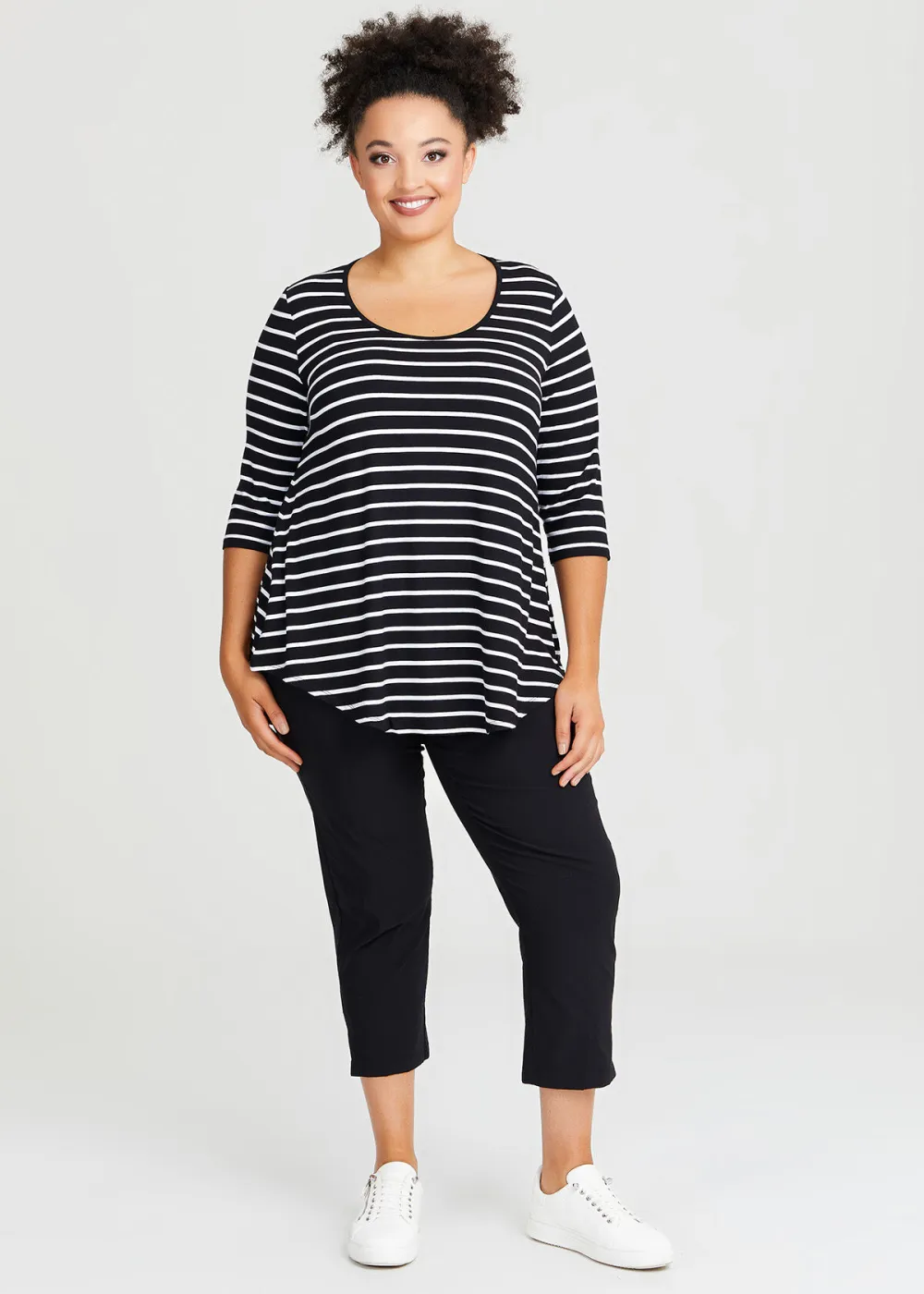 Bamboo Stripe 3/4 Sleeve Top