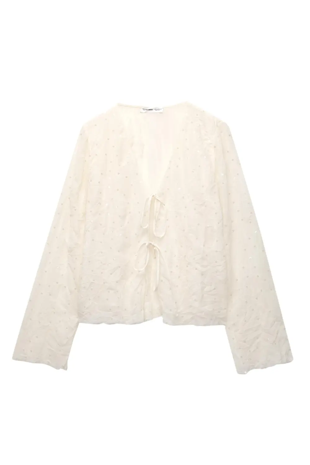 Sequined tulle blouse