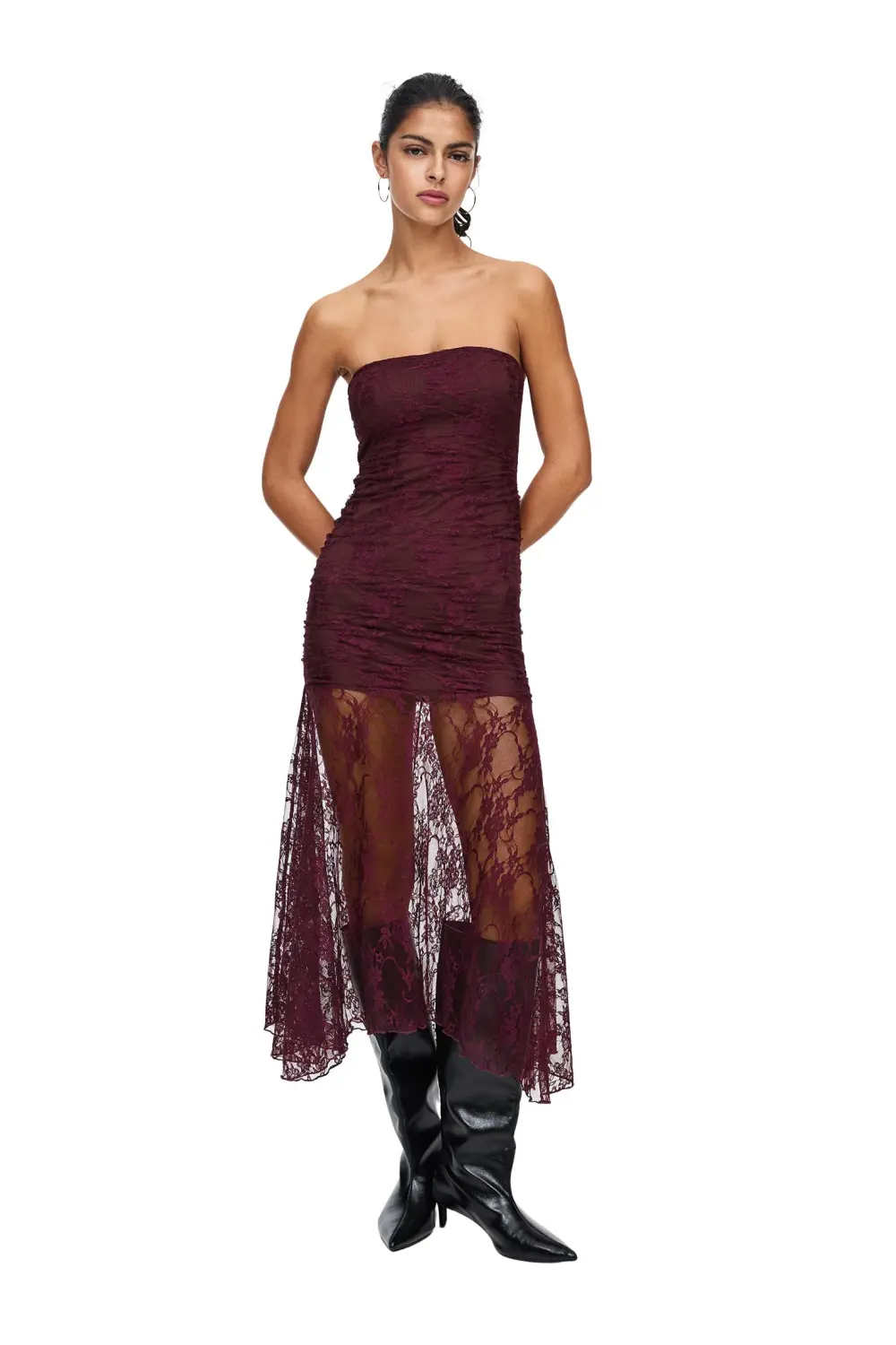 Vestido midi encaje