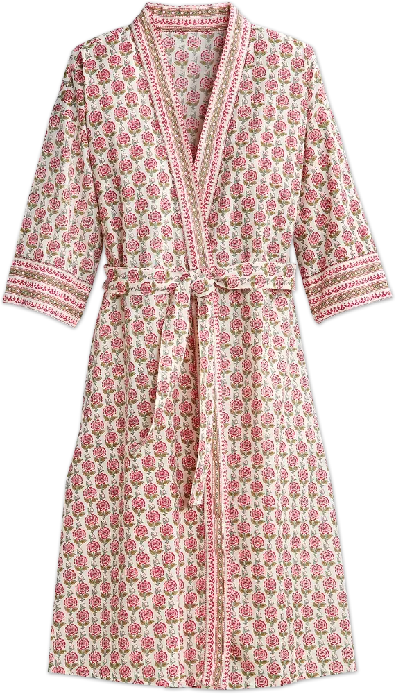 Women's Moroccan Rose Cotton Robe