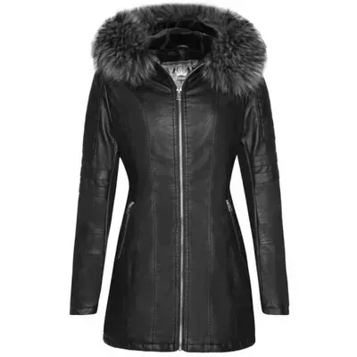 Long fur biker jacket