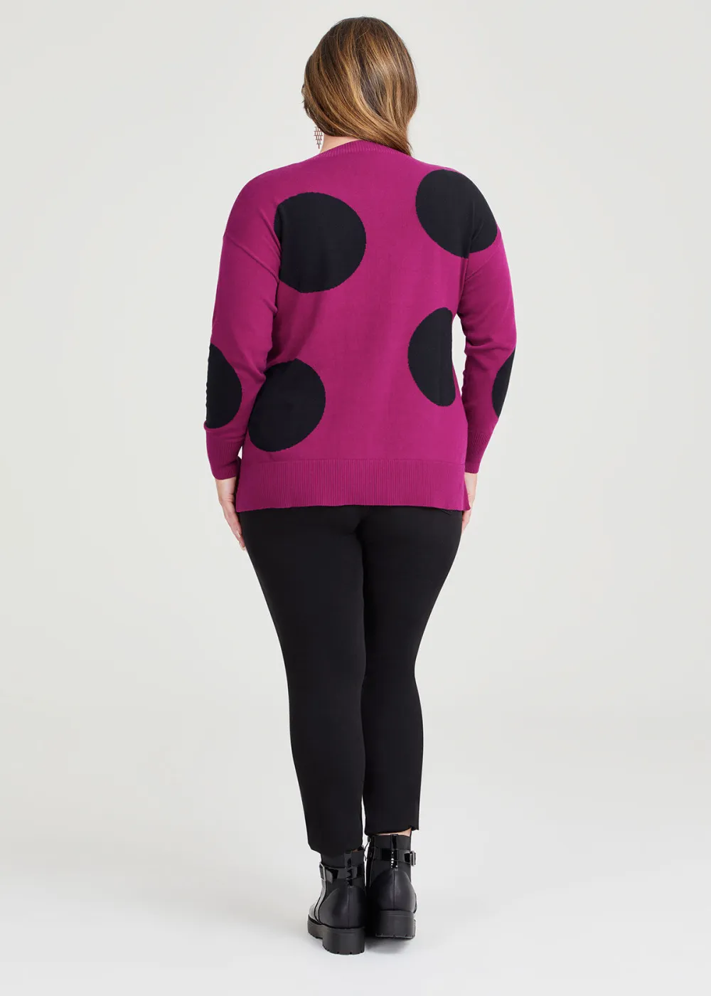 Cotton Large Spot Knit Jumper