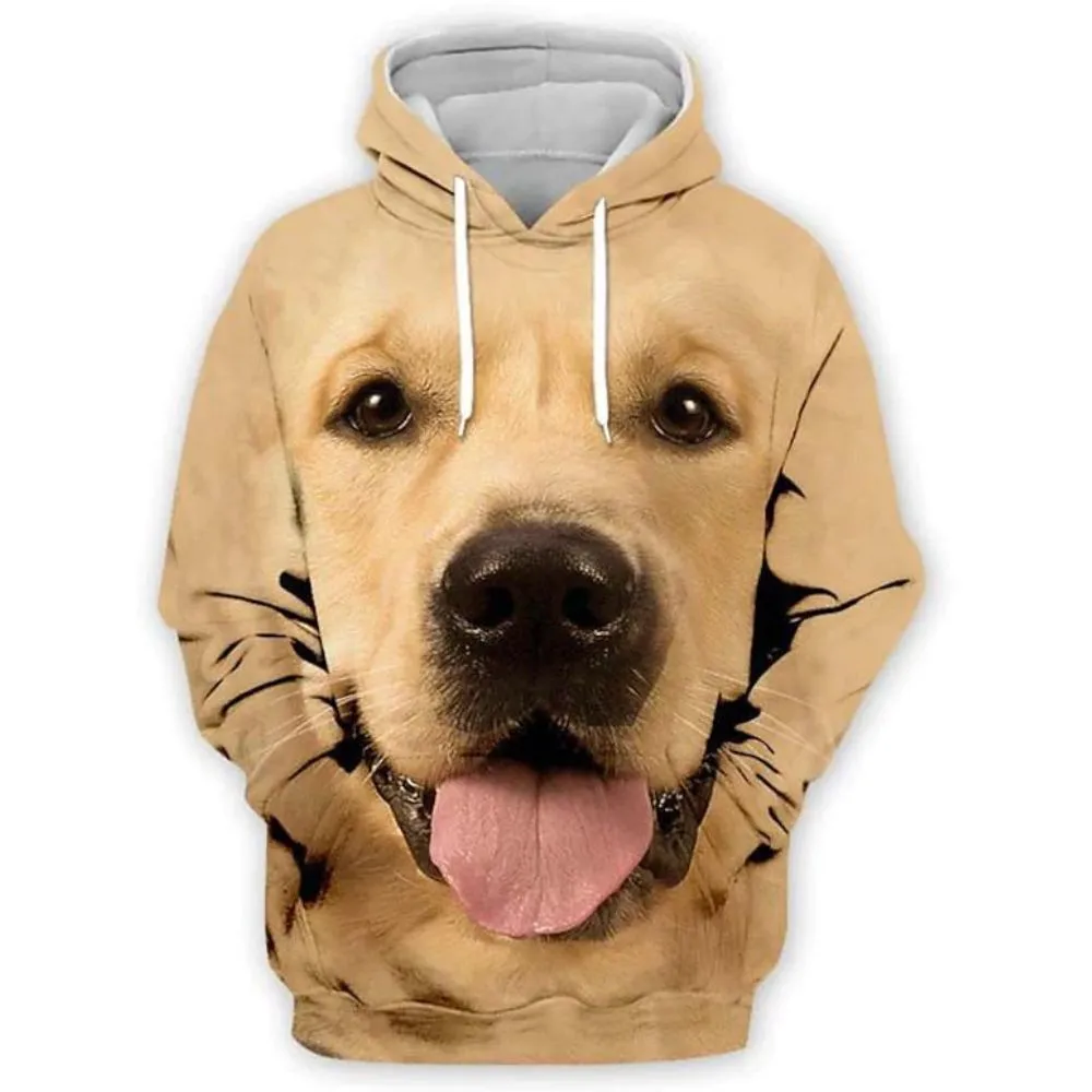3D graphic printed Dog pattern Hoodies