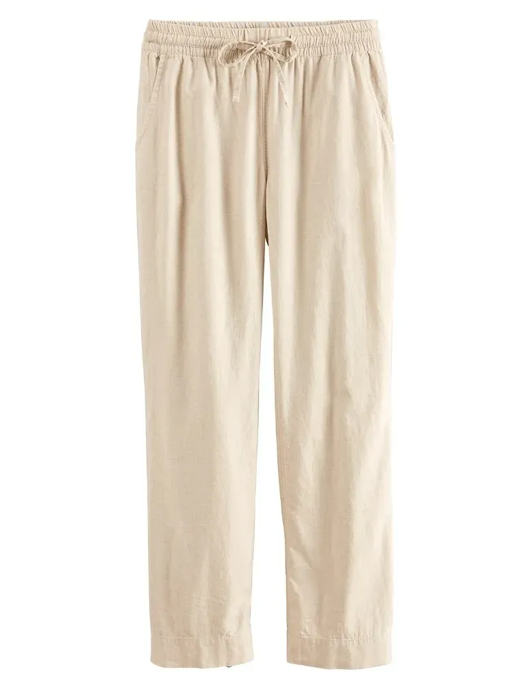 Women's Washable Linen Pull-On Drawstring Pants