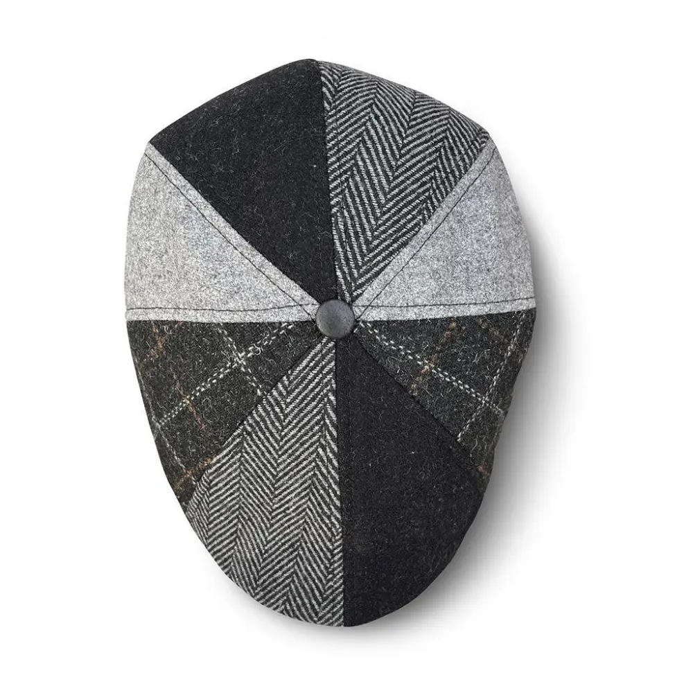 The Bootstrap Boston Scally Cap - Black & Grey Plaid