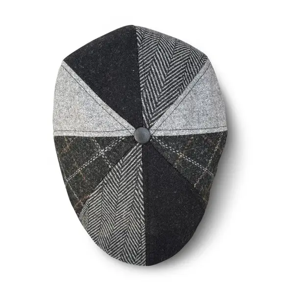 The Bootstrap Boston Scally Cap - Black & Grey Plaid