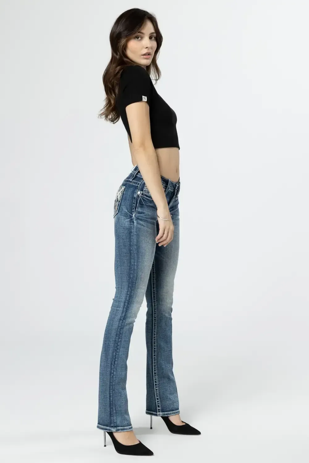 Aztec Hanging Feathers Bootcut Jeans