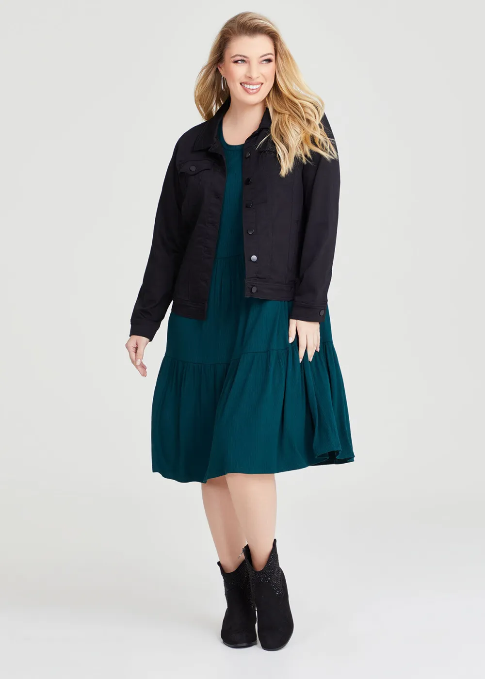Natural Mini Rib Tiered Dress