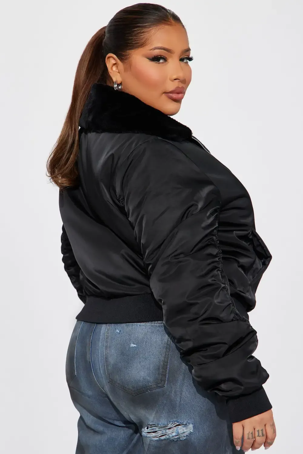 Let It Go Bomber Jacket - Black