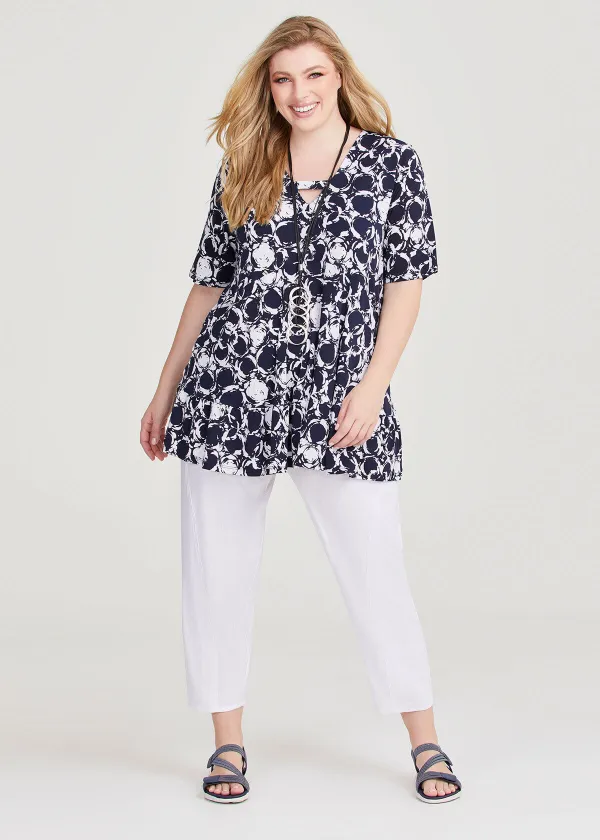 V-neck Foil Spot Top