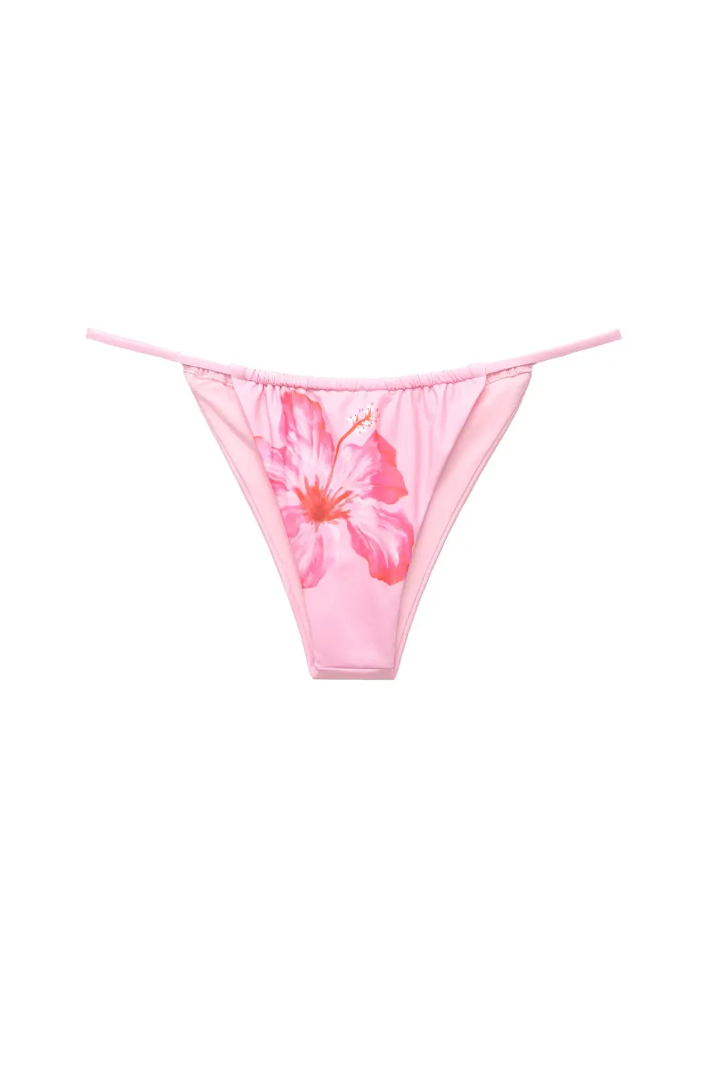 Floral bikini bottoms with gathered detail