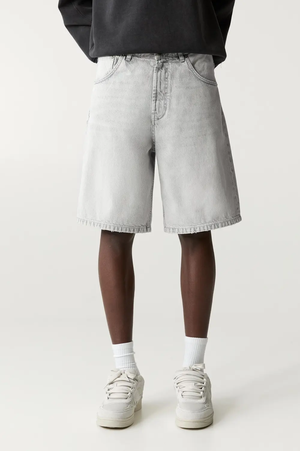 Baggy denim Bermuda shorts