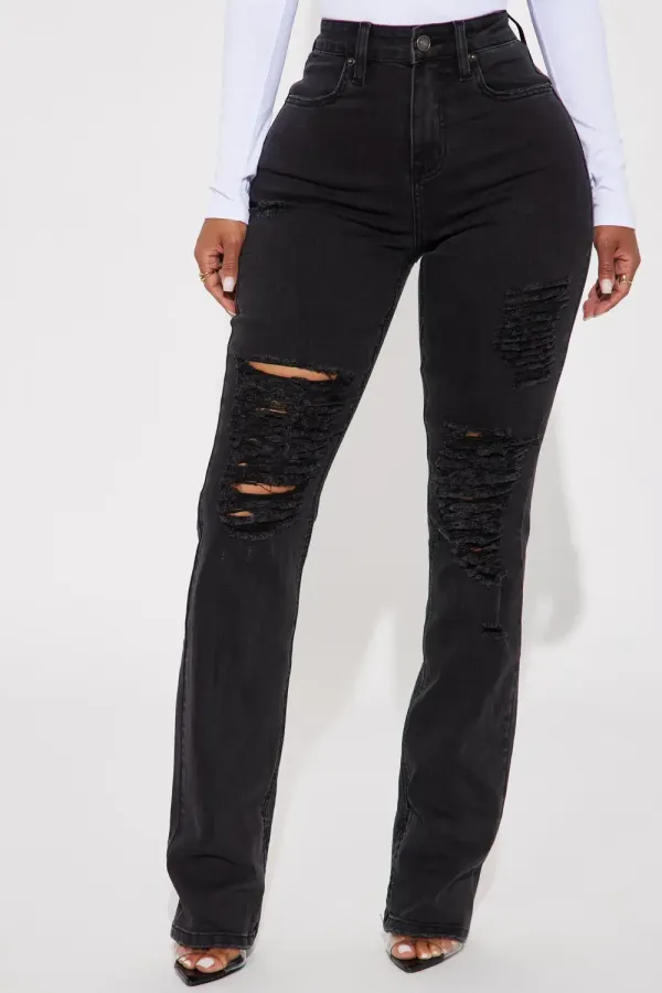 Ma Cherie Slim Straight Jeans - Black Wash