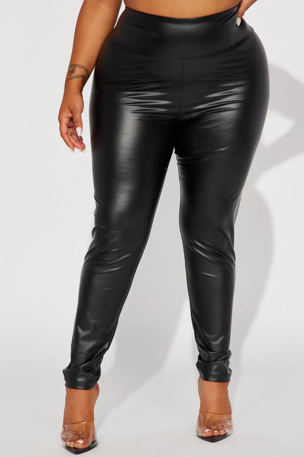 Always Around Faux Leather Legging - Black