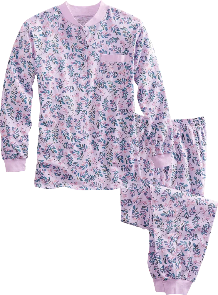 Women's Cotton Jersey Knit Ski Pajama Set