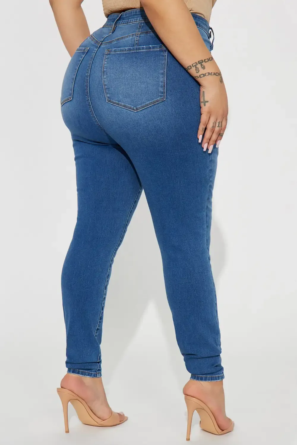 Kalie Curvy Compression Skinny Jean - Medium Wash