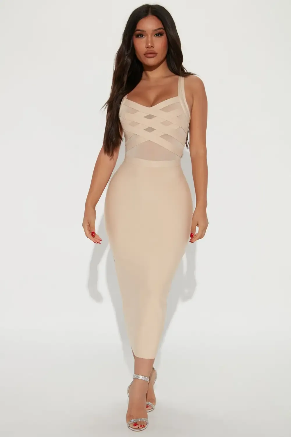 Cassidy Bandage Midi Dress - Cream