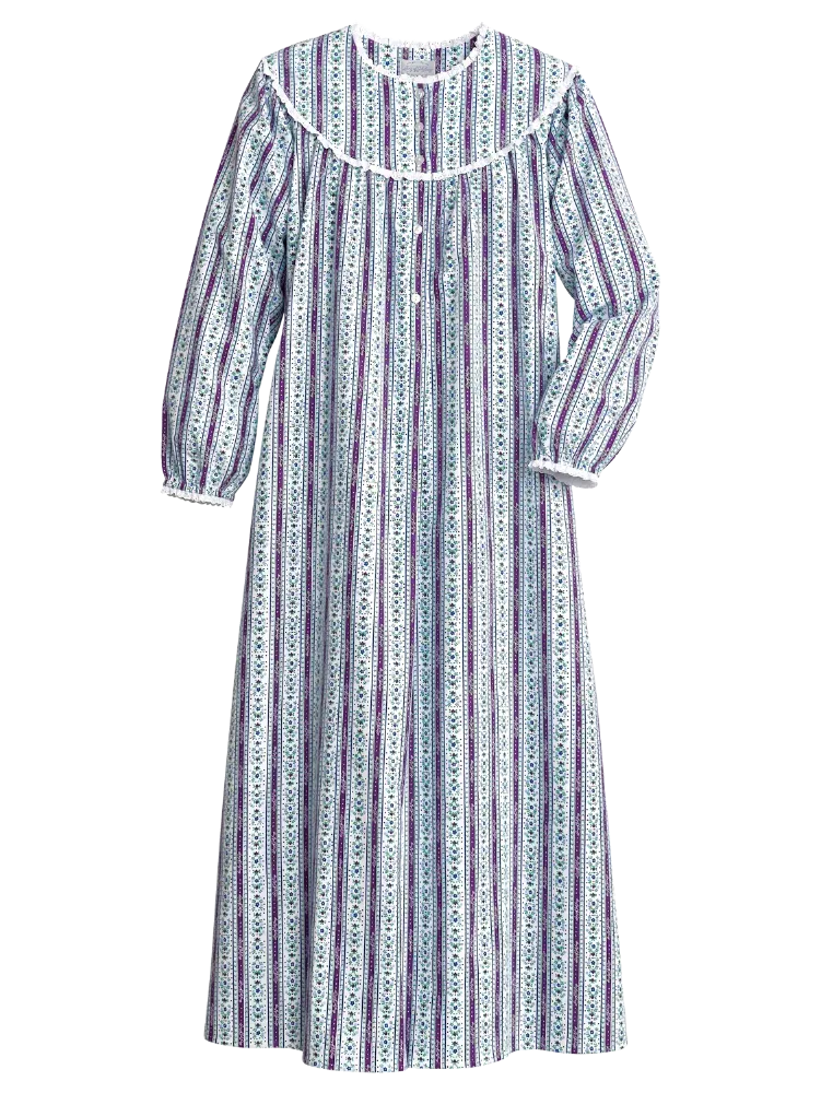 Lanz Classic Tyrolean Cotton Flannel Nightgown, 54 Inch
