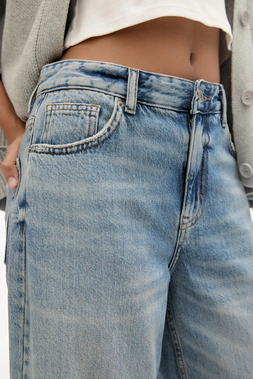 Jeans wide leg cropped