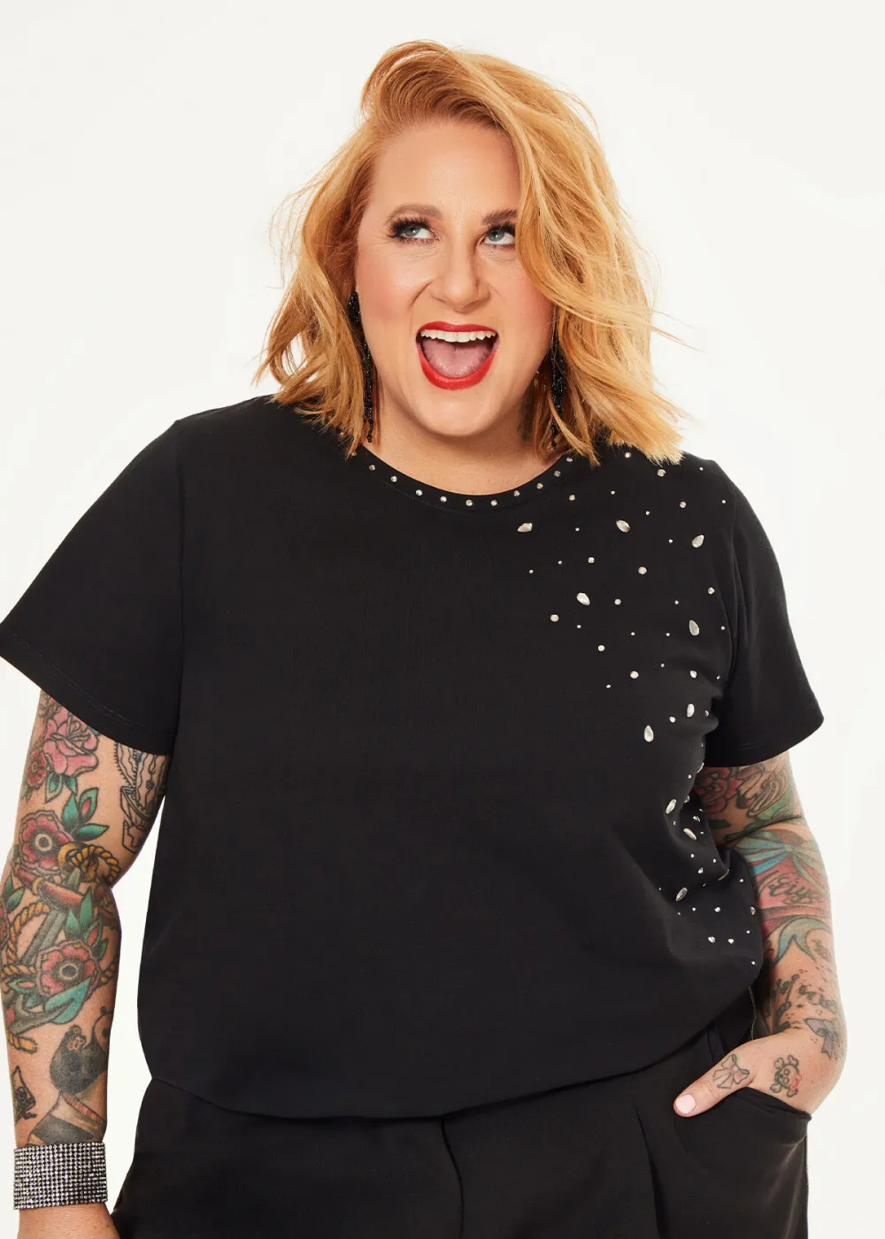 Cotton Embellished Hi-lo Top