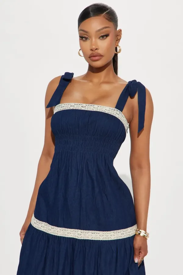 Denise Denim Maxi Dress - Denim