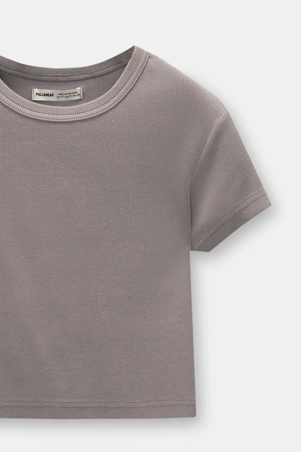 Camiseta cropped canalé